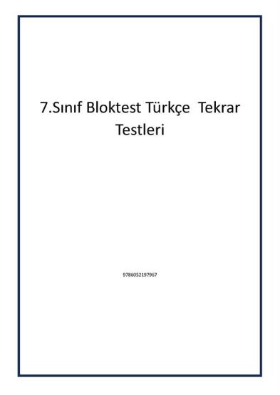 7.Sınıf Bloktest Türkçe Tekrar Testleri