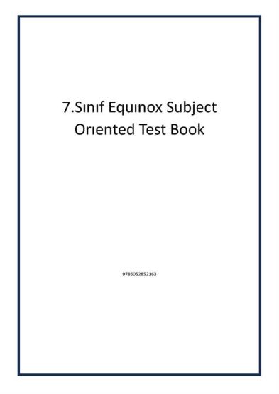 7.Sınıf Equınox Subject Orıented Test Book