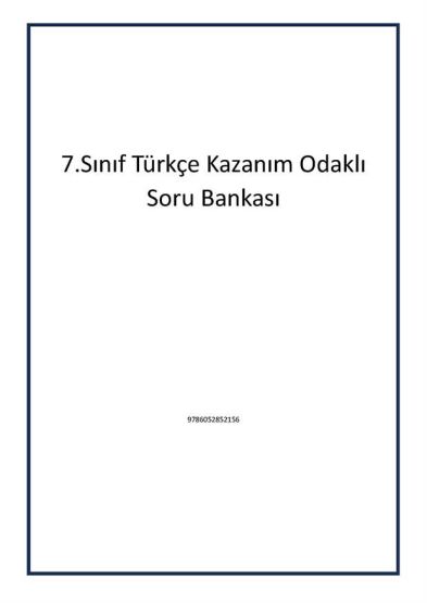 7.Sınıf Türkçe Kazanım Odaklı Soru Bankası