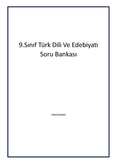 9.Sınıf Türk Dili Ve Edebiyatı Soru Bankası