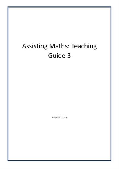 Assisting Maths: Teaching Guide 3