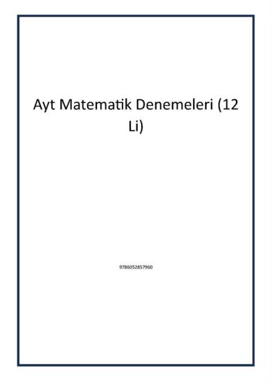Ayt Matematik Denemeleri (12 Li)