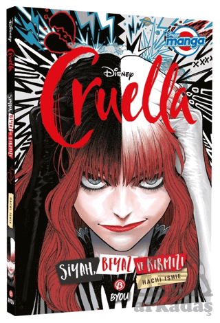 Dısney Manga Cruella Siyah Beyaz Ve Kırmızı