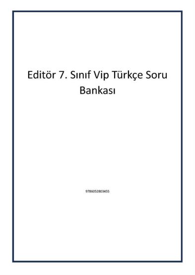 Editör 7. Sınıf Vip Türkçe Soru Bankası
