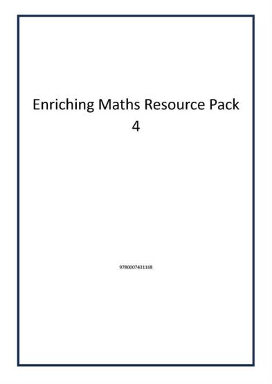 Enriching Maths Resource Pack 4