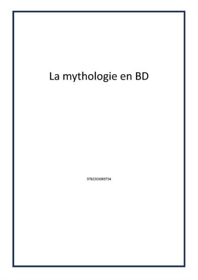 La mythologie en BD