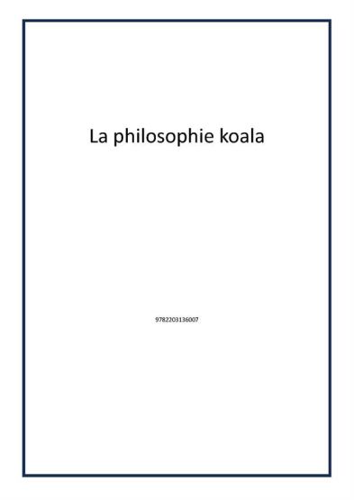 La philosophie koala