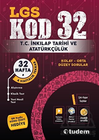 Lgs Kod 32 İnkılap Tarihi Ve Atatürkçülük Tudem Yayınları