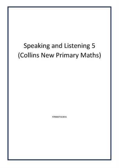 Speaking and Listening 5 (Collins New Primary Maths)