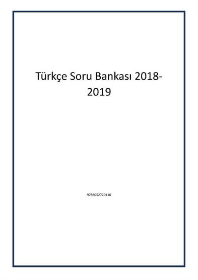 Türkçe Soru Bankası 2018-2019