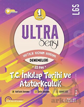Ultra Serisi LGS 1. Dönem TC. İnkilap Tarihi Ve Atatürkçülük Denemeleri Palme Yayıncılık