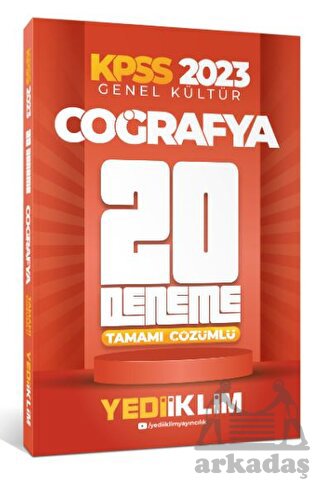Yediiklim Yayınları 2023 KPSS Genel Kültür Coğrafya Tamamı Çözümlü 20 Deneme